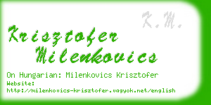 krisztofer milenkovics business card